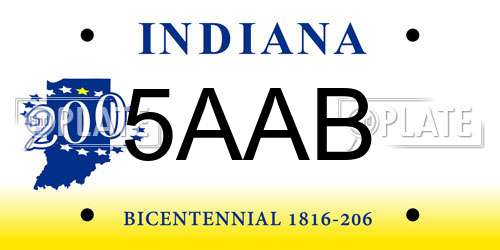 5AAB Indiana License Plate