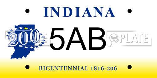 5AB Indiana License Plate