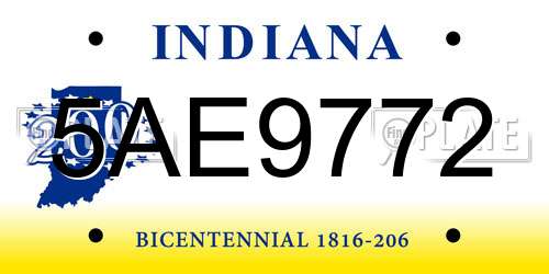5AE9772 Indiana License Plate