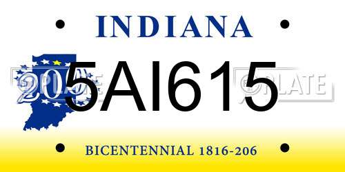 5AI615 Indiana License Plate