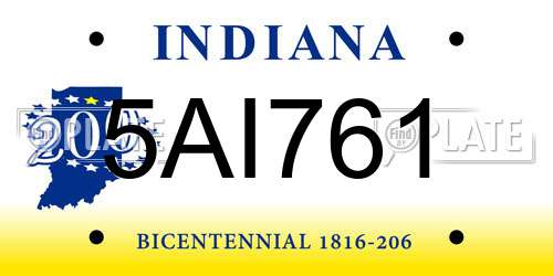 5AI761 Indiana License Plate