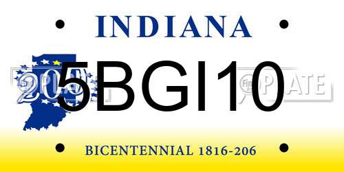 5BGI10 Indiana License Plate