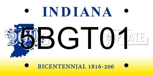 5BGT01 Indiana License Plate