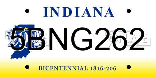 5BNG262 Indiana License Plate