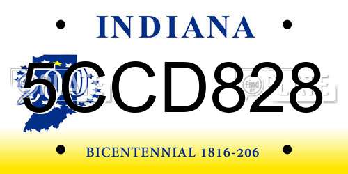 5CCD828 Indiana License Plate