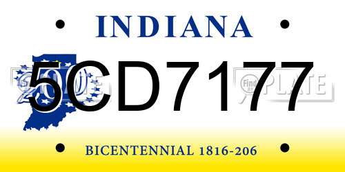 5CD7177 Indiana License Plate