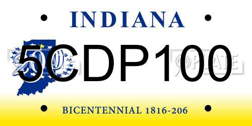 5CDP100 Indiana License Plate