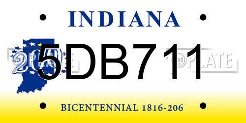 5DB711 Indiana License Plate