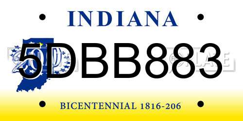 5DBB883 Indiana License Plate