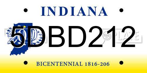 5DBD212 Indiana License Plate