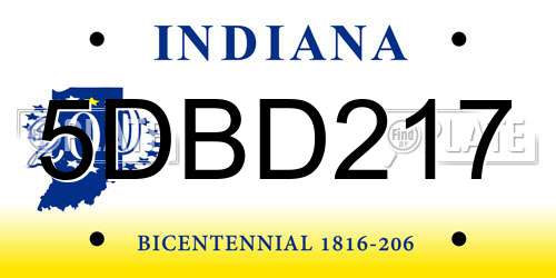 5DBD217 Indiana License Plate