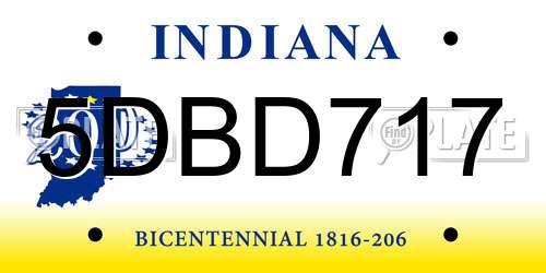 5DBD717 Indiana License Plate