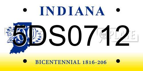 5DS0712 Indiana License Plate