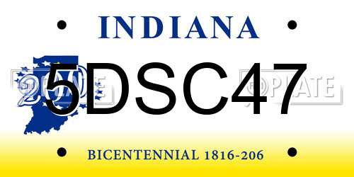 5DSC47 Indiana License Plate