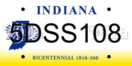 5DSS108 Indiana License Plate