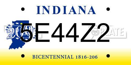 5E44Z2 Indiana License Plate