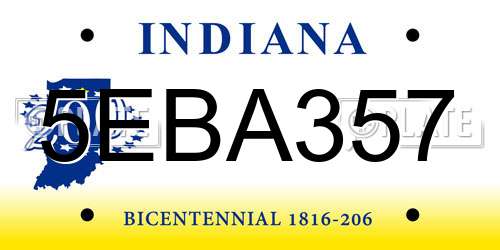5EBA357 Indiana License Plate