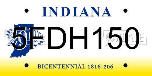 5FDH150 Indiana License Plate