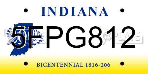 5FPG812 Indiana License Plate