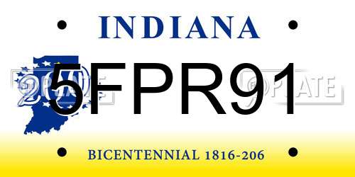 5FPR91 Indiana License Plate