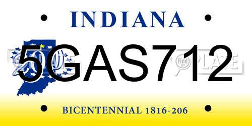5GAS712 Indiana License Plate