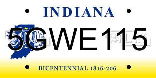 5GWE115 Indiana License Plate