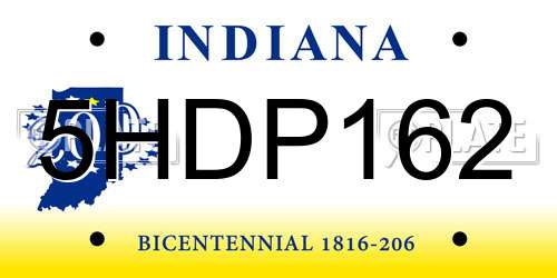 5HDP162 Indiana License Plate