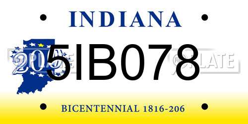 5IB078 Indiana License Plate