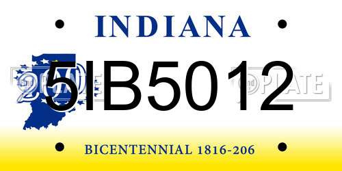 5IB5012 Indiana License Plate