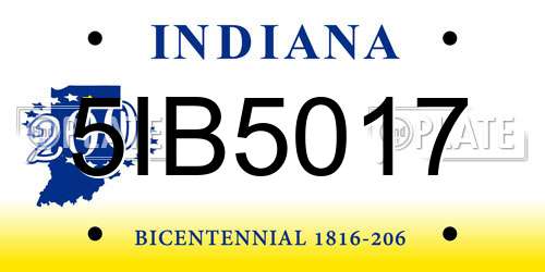 5IB5017 Indiana License Plate