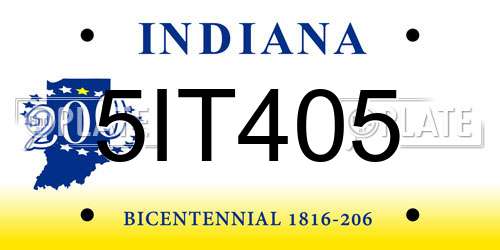 5IT405 Indiana License Plate