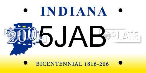 5JAB Indiana License Plate
