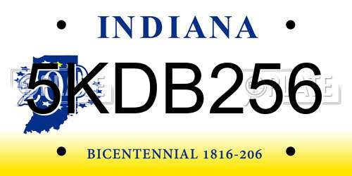 5KDB256 Indiana License Plate