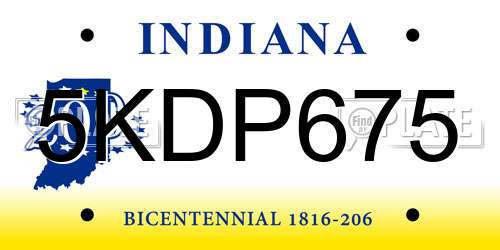 5KDP675 Indiana License Plate