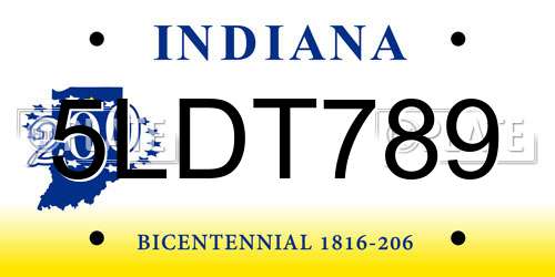 5LDT789 Indiana License Plate