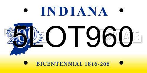 5LOT960 Indiana License Plate