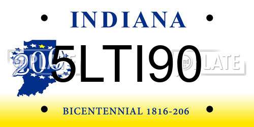 5LTI90 Indiana License Plate