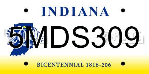 5MDS309 Indiana License Plate