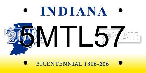 5MTL57 Indiana License Plate