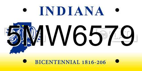 5MW6579 Indiana License Plate