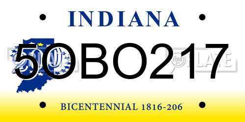 5OBO217 Indiana License Plate