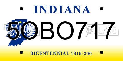 5OBO717 Indiana License Plate