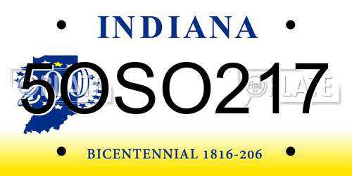 5OSO217 Indiana License Plate