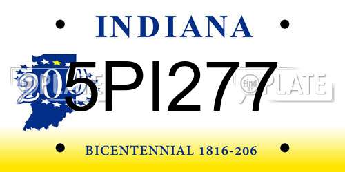 5PI277 Indiana License Plate