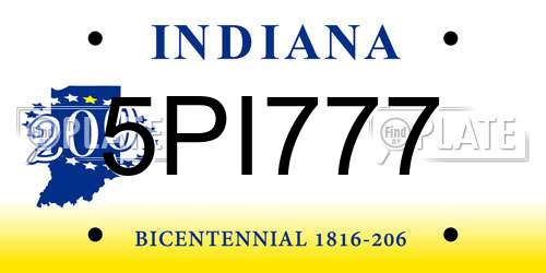 5PI777 Indiana License Plate