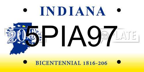 5PIA97 Indiana License Plate