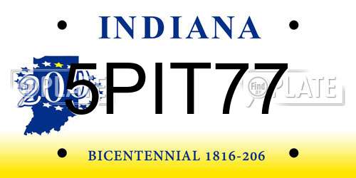 5PIT77 Indiana License Plate