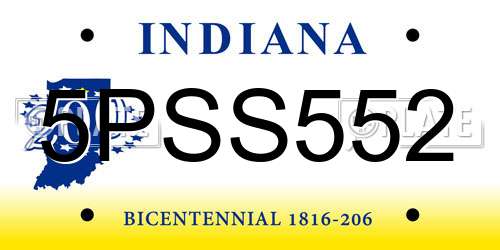5PSS552 Indiana License Plate