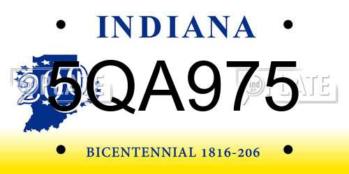 5QA975 Indiana License Plate
