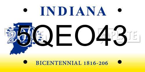 5QEO43 Indiana License Plate
